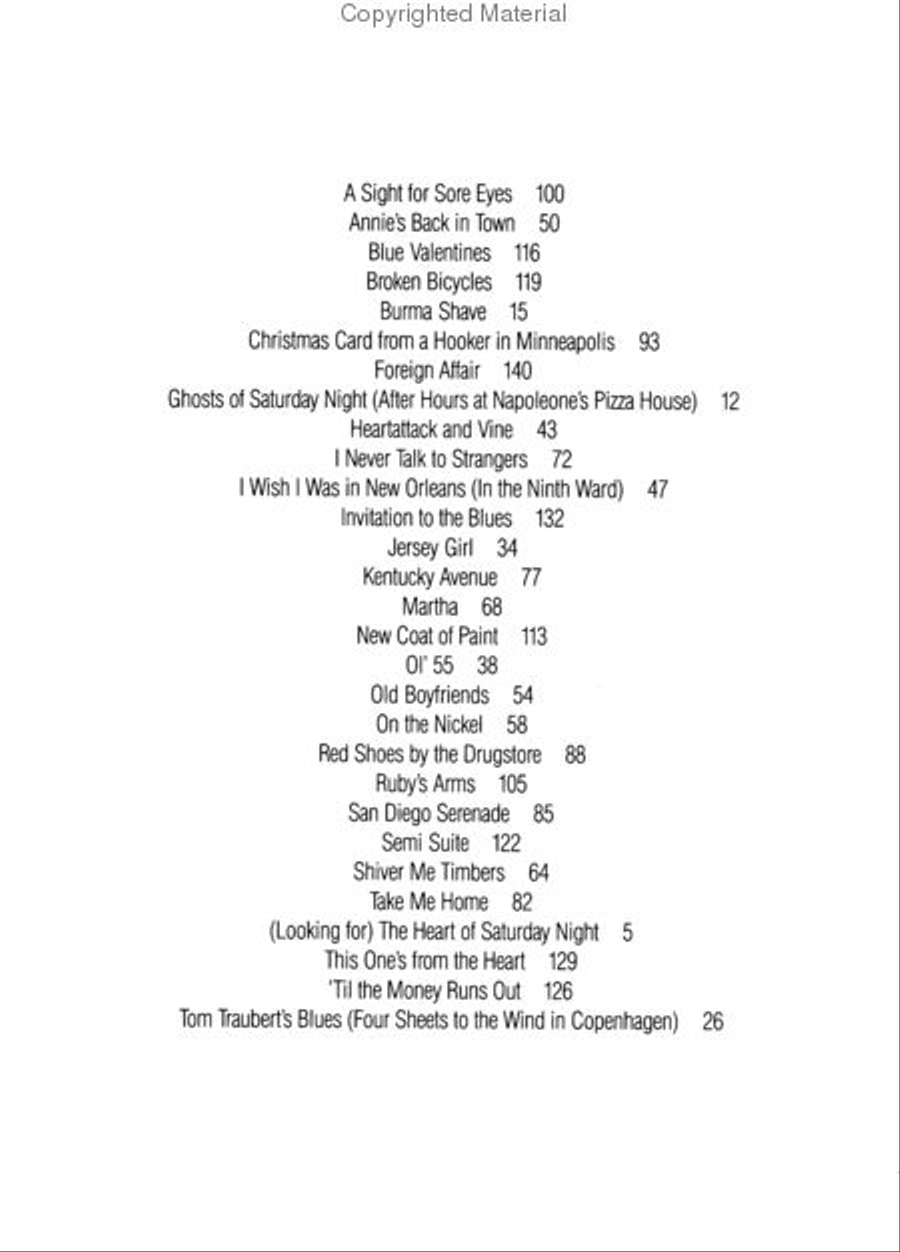 Tom Waits – Anthology Piano, Vocal, Guitar scores gallery preview page 2