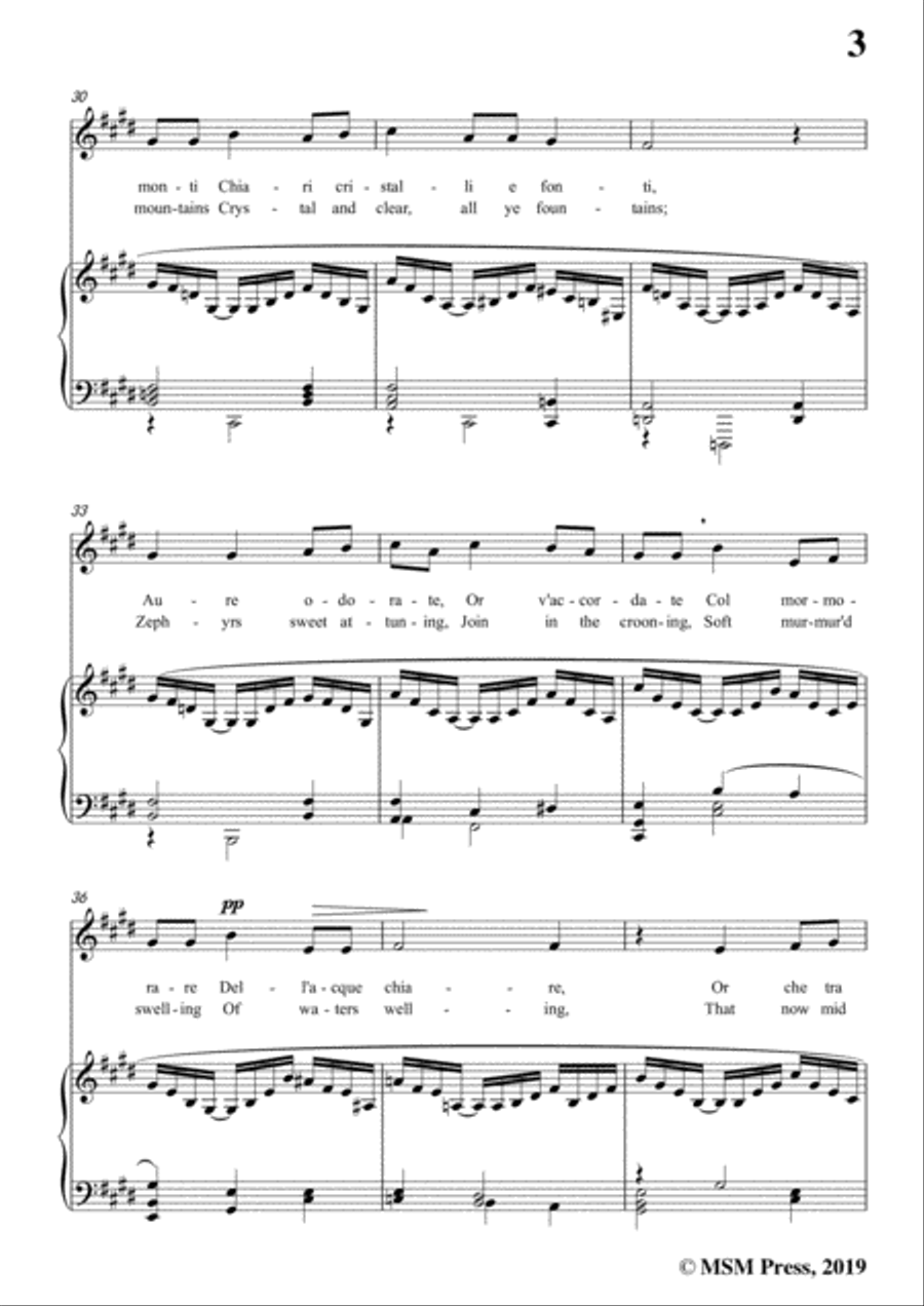 Quagliati-Apra il suo verde seno,from 'Il Carro di fedeltà d'amore',in E Major,for Voice and Piano Voice Solo scores gallery preview page 5