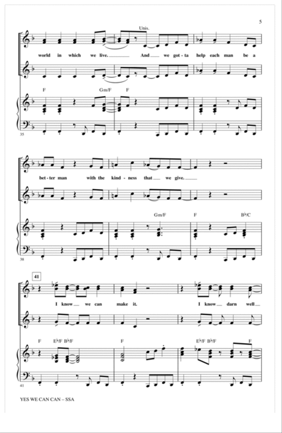 Yes We Can Can (arr. Kirby Shaw) SSA scores gallery preview page 4