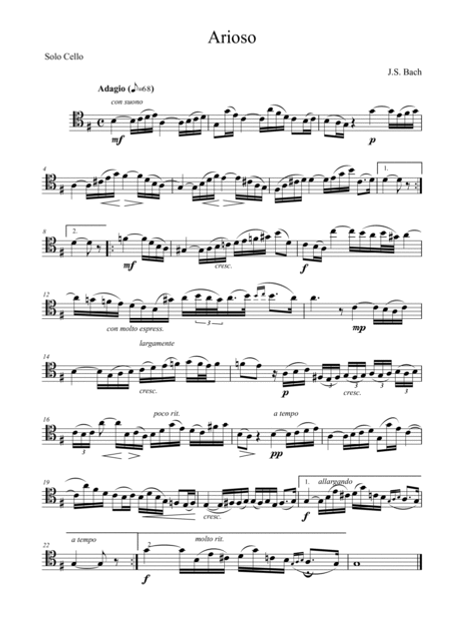Arioso from Cantata BWV 156 (Adagio) Piano scores gallery preview page 5