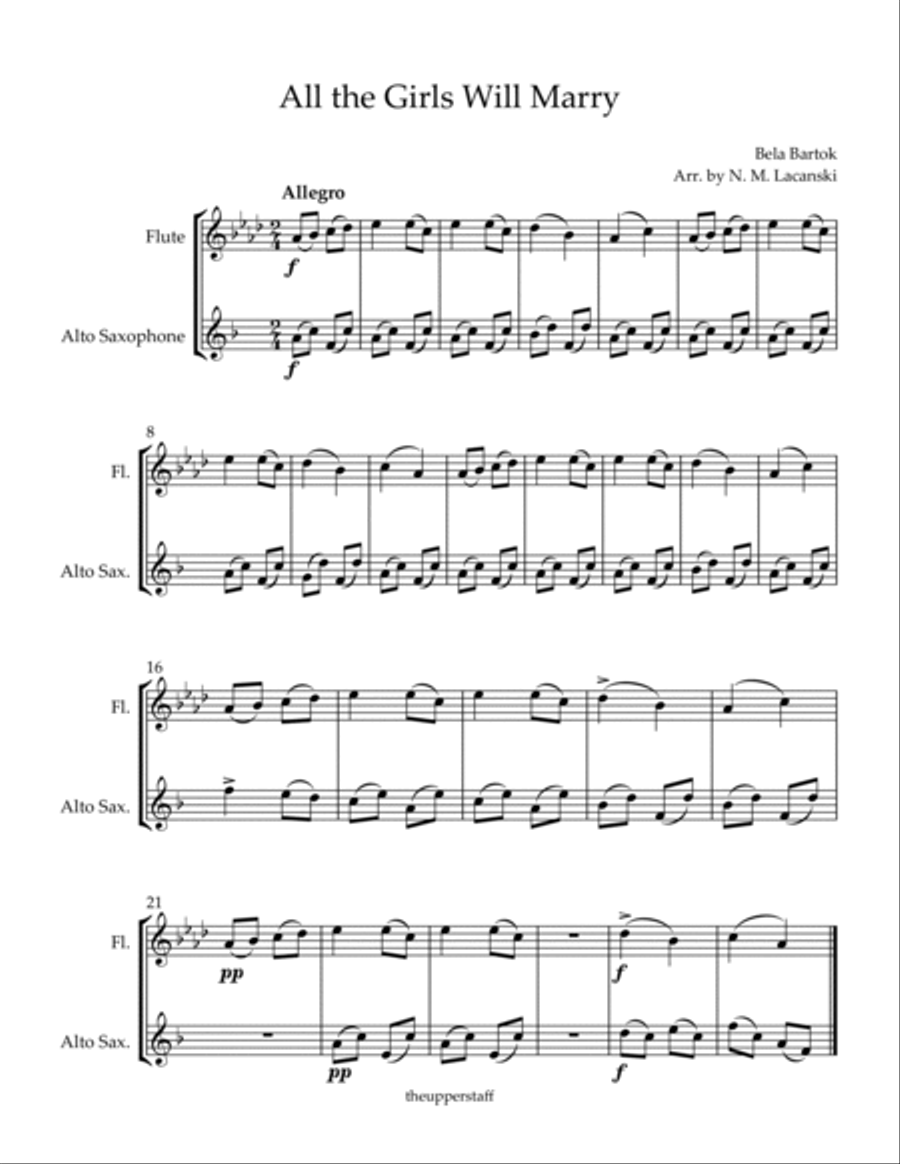 All the Girls Will Marry All the Girls Will Marry Woodwind Duet scores gallery preview page 2