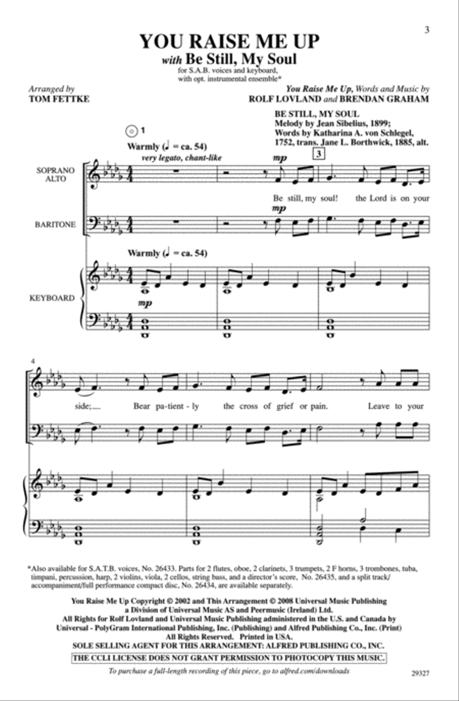 You Raise Me Up 3-Part scores gallery preview page 3