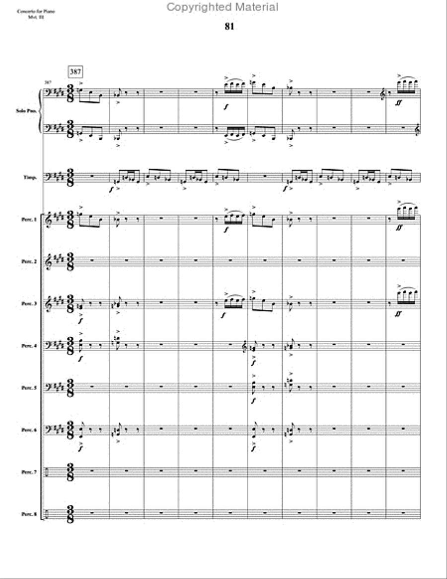 Concerto for Piano and Percussion Orchestra Percussion Ensemble scores gallery preview page 103