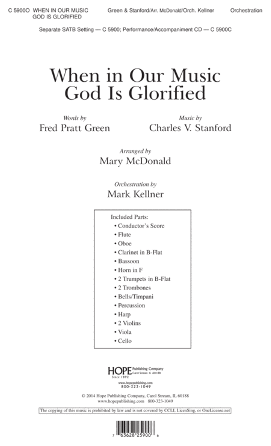 When in Our Music God Is Glorified 4-Part scores gallery preview page 2
