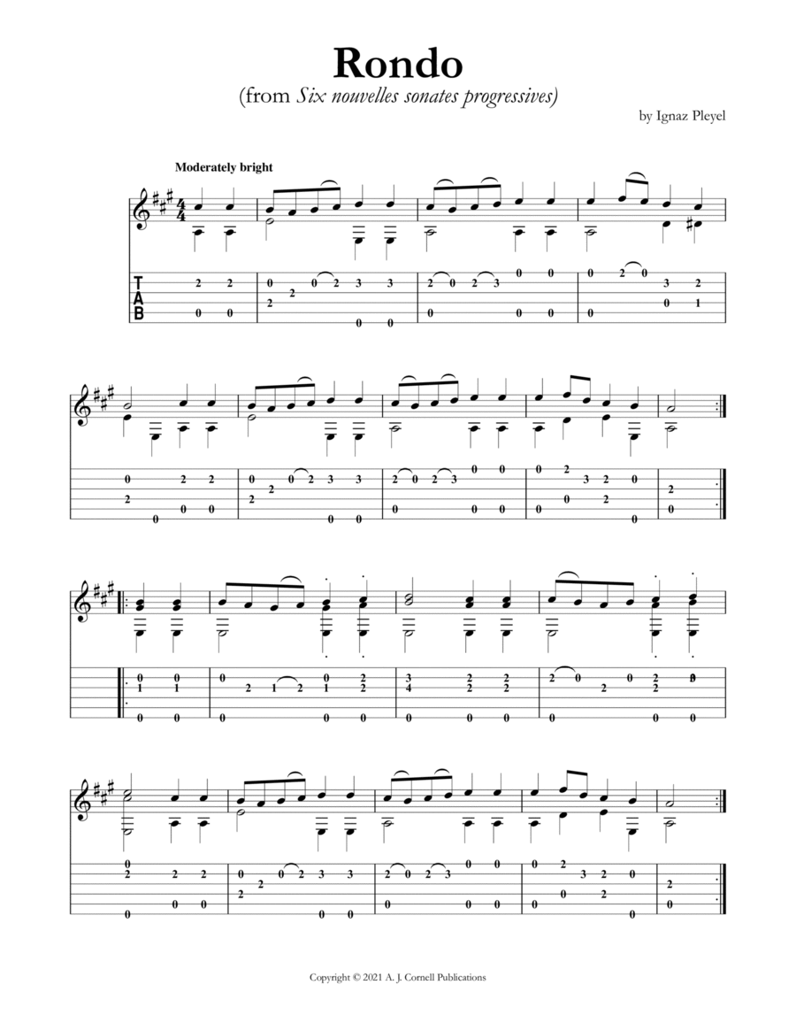 Rondo (from Six nouvelles sonates progressives) Acoustic Guitar scores gallery preview page 1