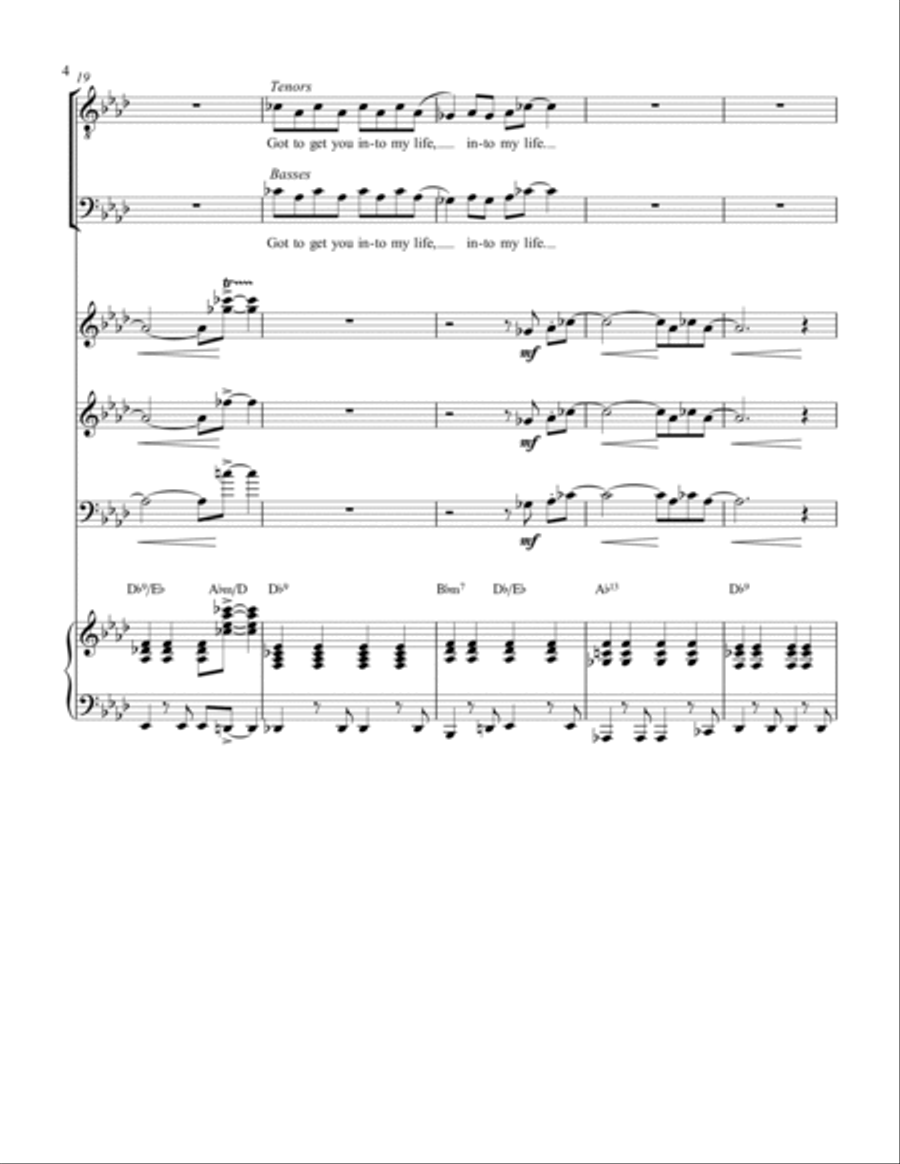 Got To Get You Into My Life 4-Part scores gallery preview page 4