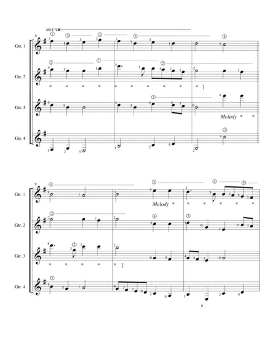 Christmas Music for Classical Guitar Quartets, Vol. 2 Guitar Ensemble scores gallery preview page 3