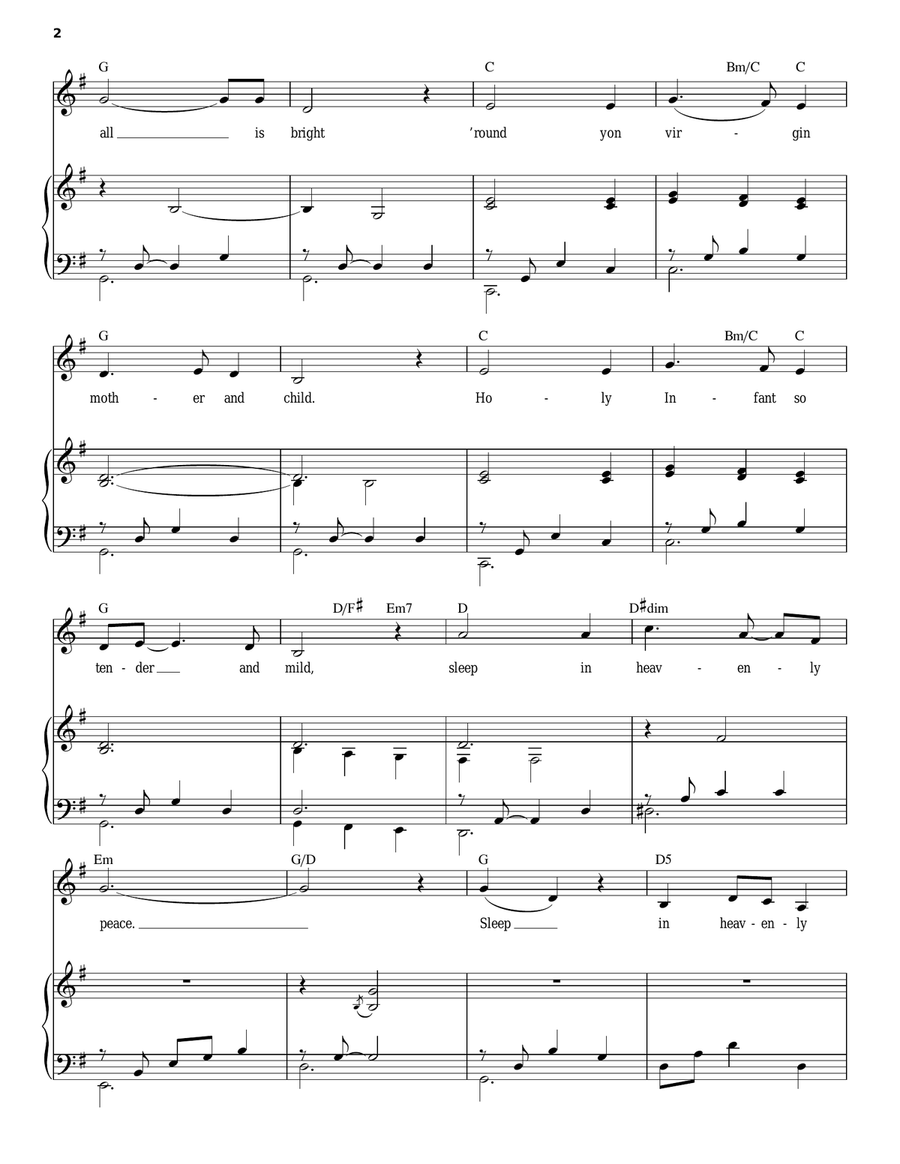 Silent Night Piano, Vocal scores gallery preview page 2