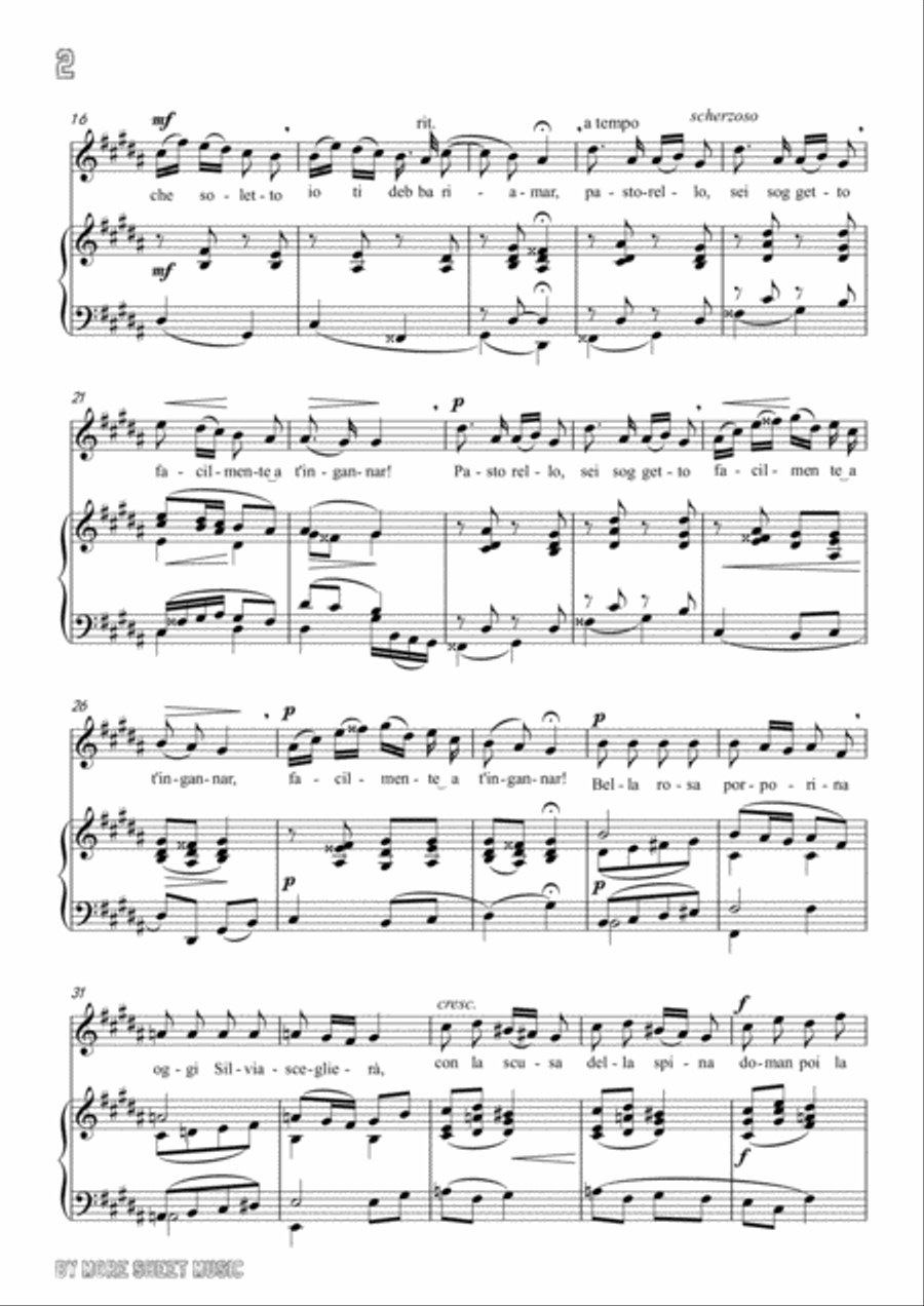 Pergolesi-Se tu m'ami in g sharp minor,for Voice and Piano Voice Solo scores gallery preview page 4