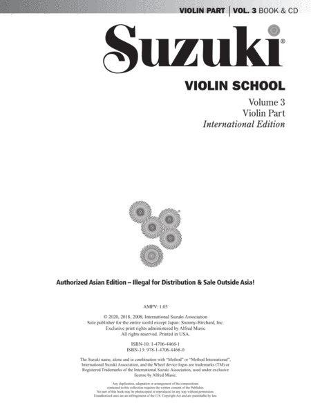 Suzuki Violin School (Asian Edition)