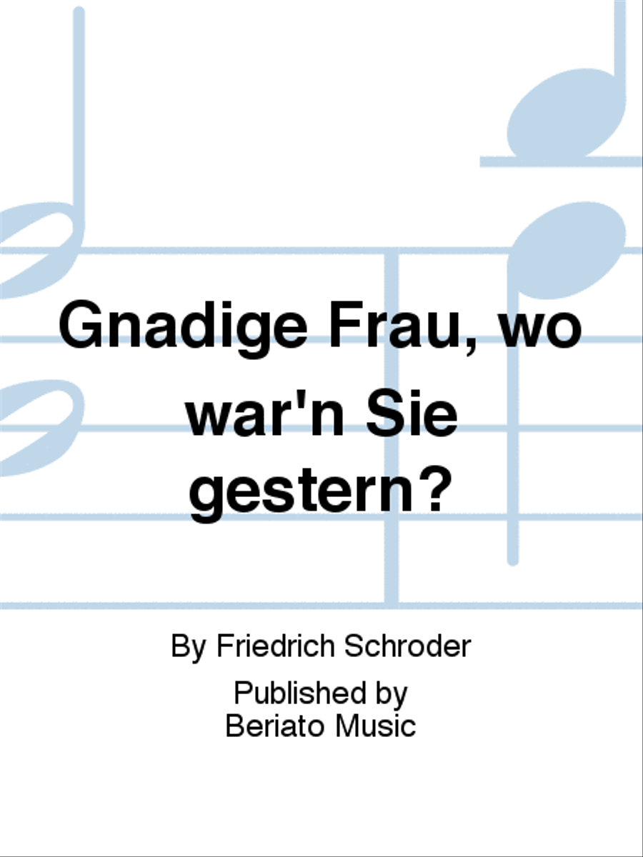 Gnädige Frau, wo war'n Sie gestern? Orchestra scores gallery preview page 1