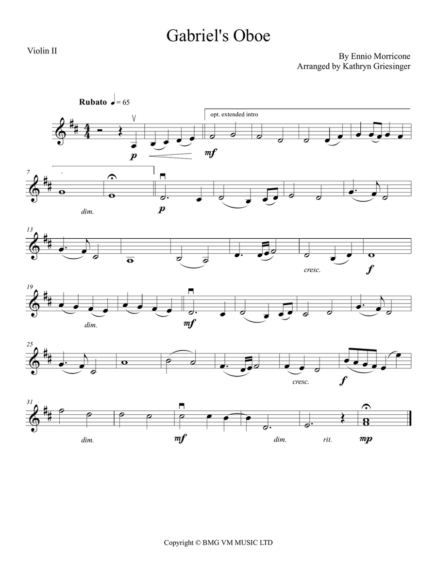 Gabriel's Oboe String Quartet scores gallery preview page 2