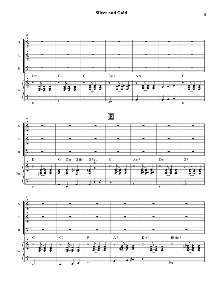 Silver And Gold 3-Part scores gallery preview page 4