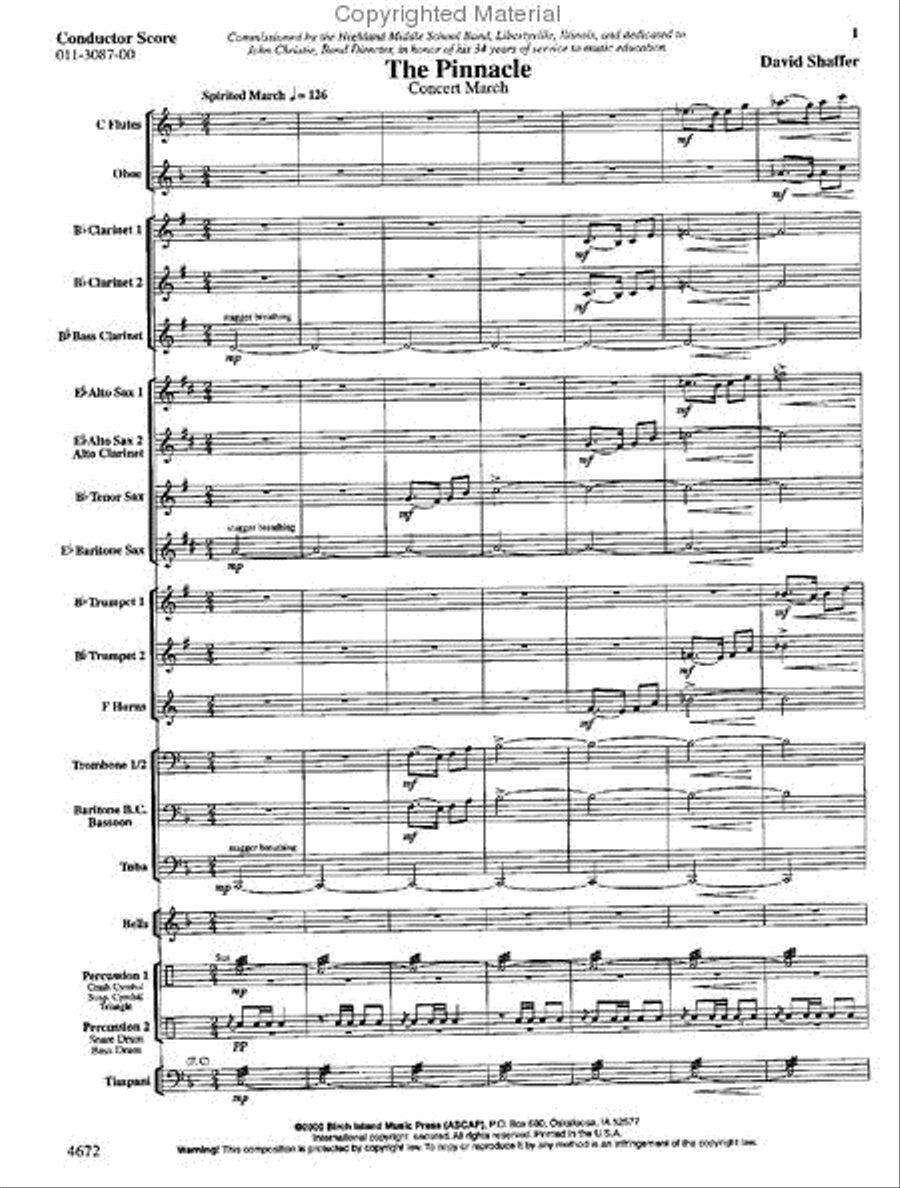 The Pinnacle The Pinnacle Concert Band scores gallery preview page 2