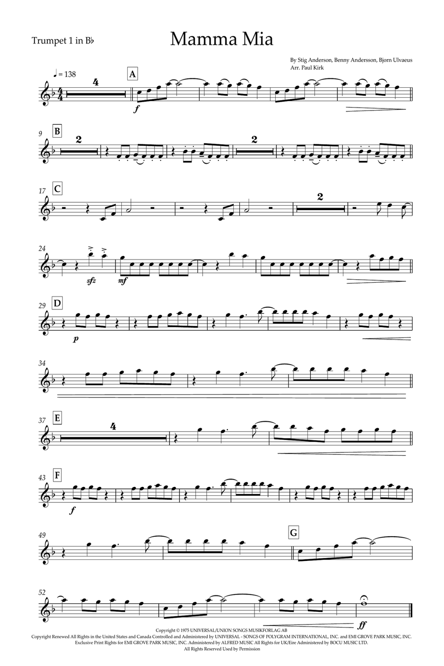 Mamma Mia Brass Quintet scores gallery preview page 4
