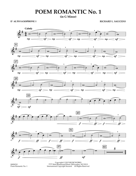 Poem Romantic No. 1 (in G Minor) - Eb Alto Saxophone 1