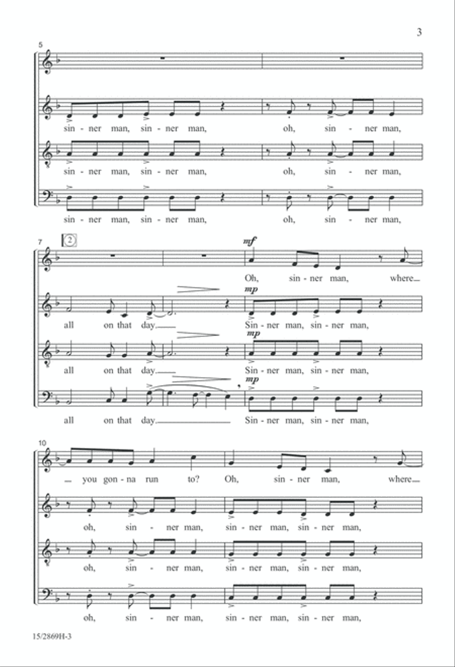 Sinner Man 4-Part scores gallery preview page 4