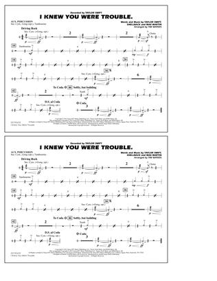I Knew You Were Trouble - Aux Percussion