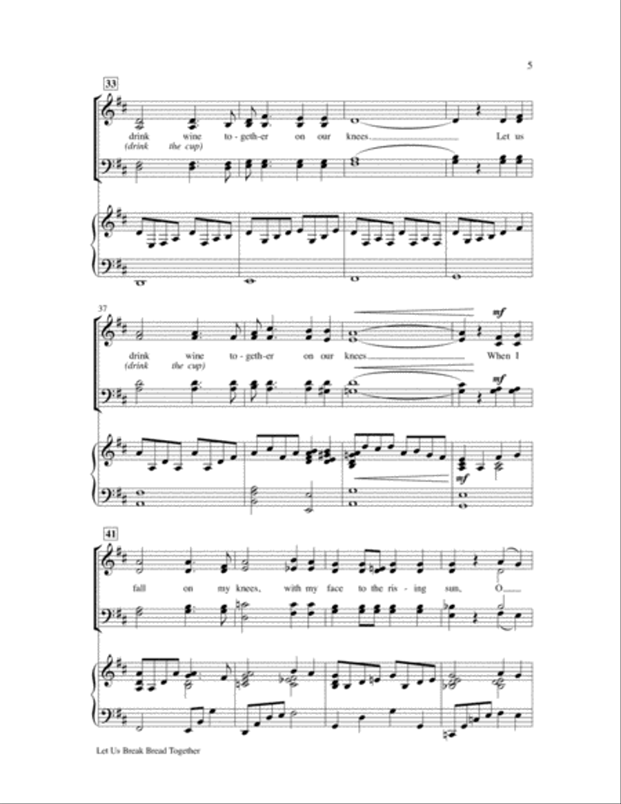 Let Us Break Bread Together 4-Part scores gallery preview page 6