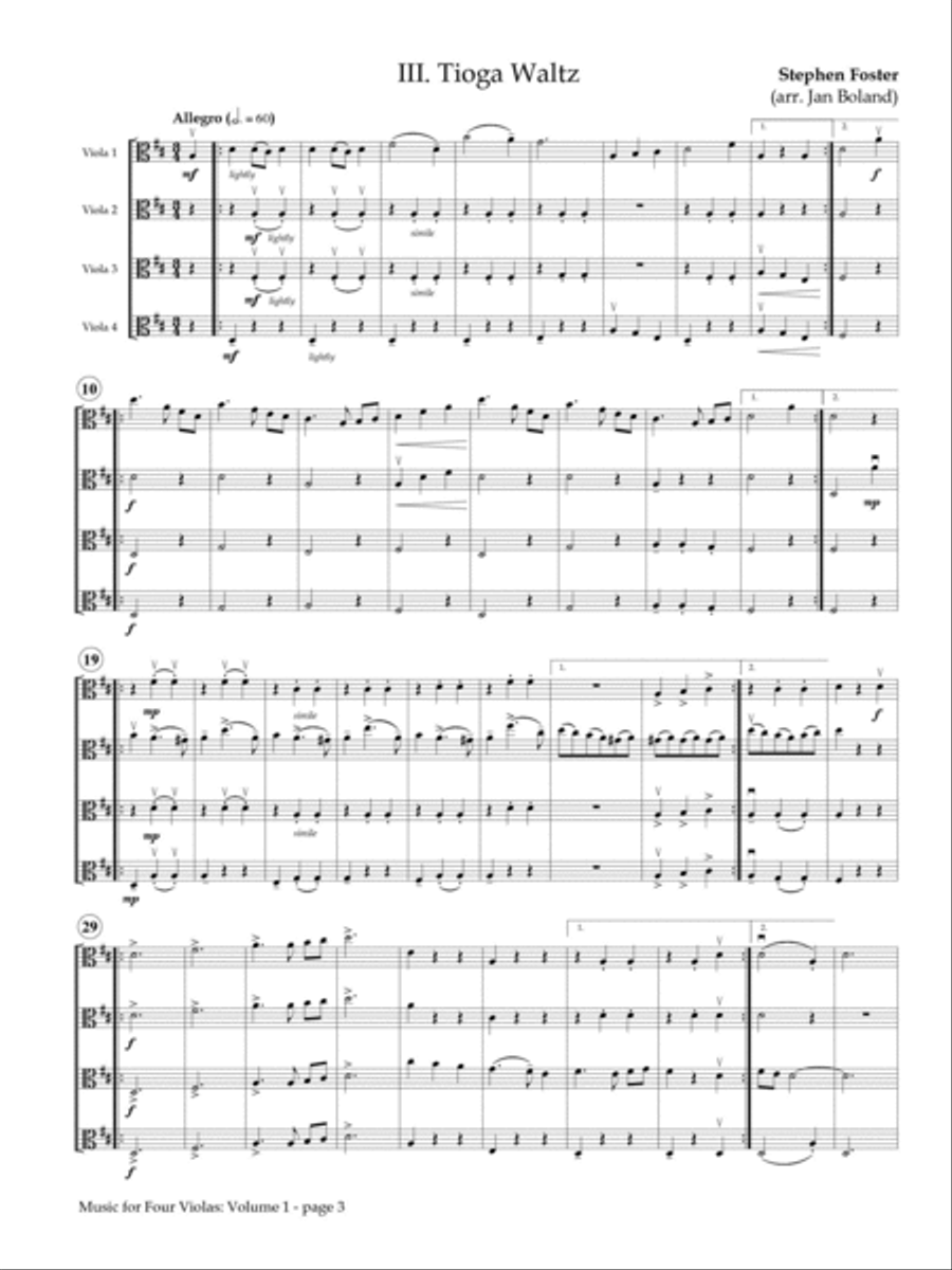 Music for Four Violas: Volume 1 School and Community scores gallery preview page 4