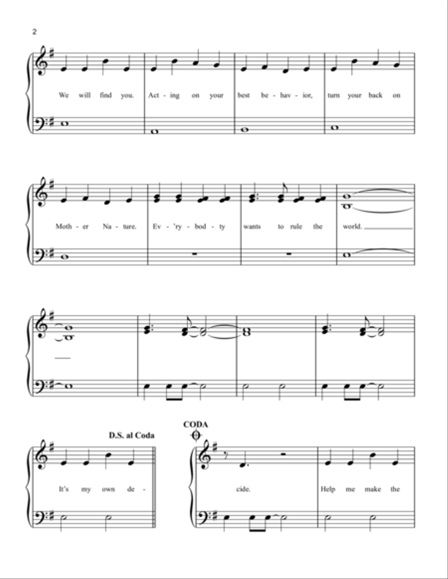 Everybody Wants To Rule The World Easy Piano scores gallery preview page 2