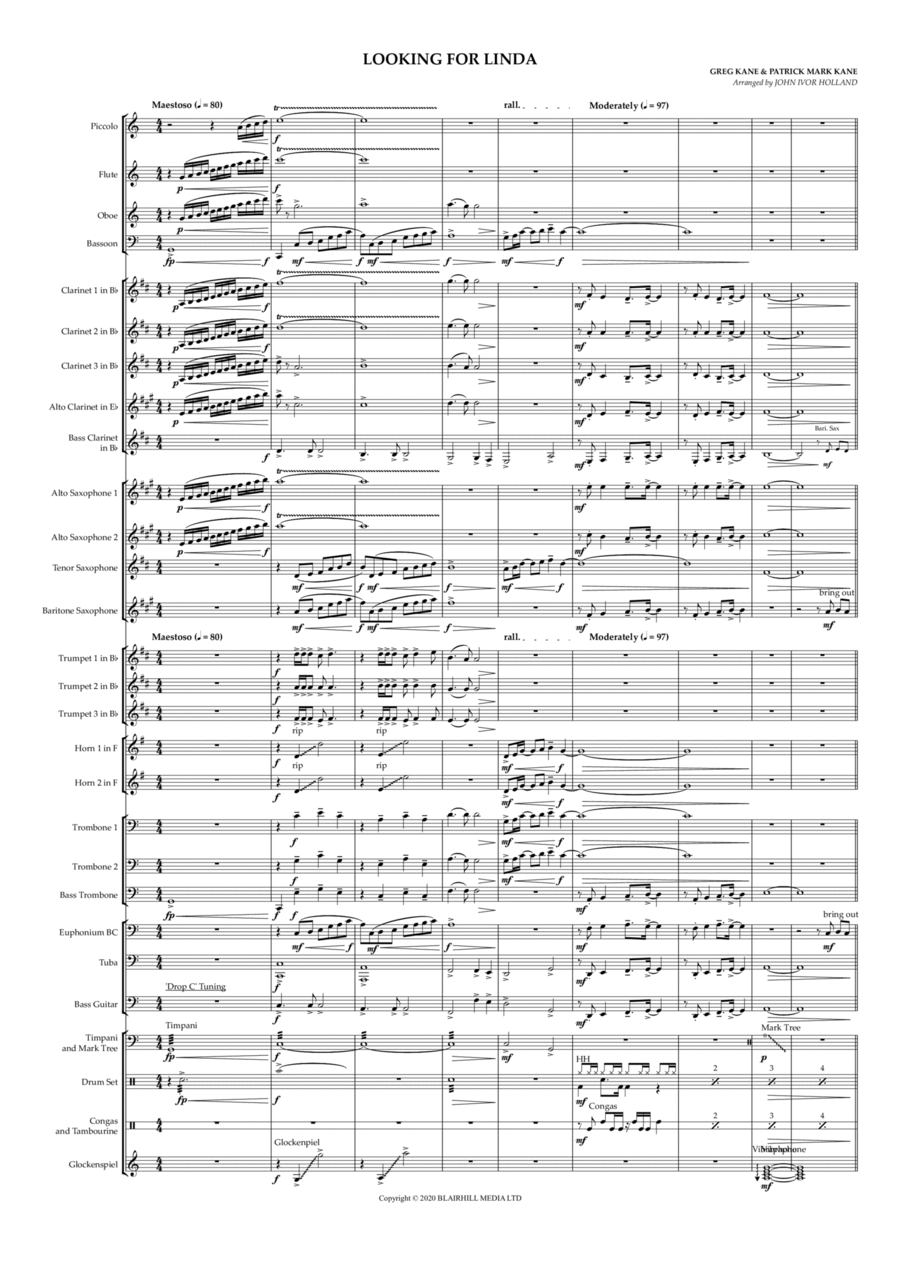 Looking For Linda Concert Band scores gallery preview page 1