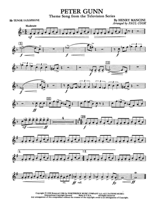 Book cover for Peter Gunn: B-flat Tenor Saxophone