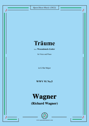 Book cover for R. Wagner-Träume,in G flat Major,WWV 91 No.5,from Wesendonck-Lieder