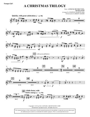 A Christmas Trilogy (from Carols For Choir And Congregation) - Bb Trumpet 2,3