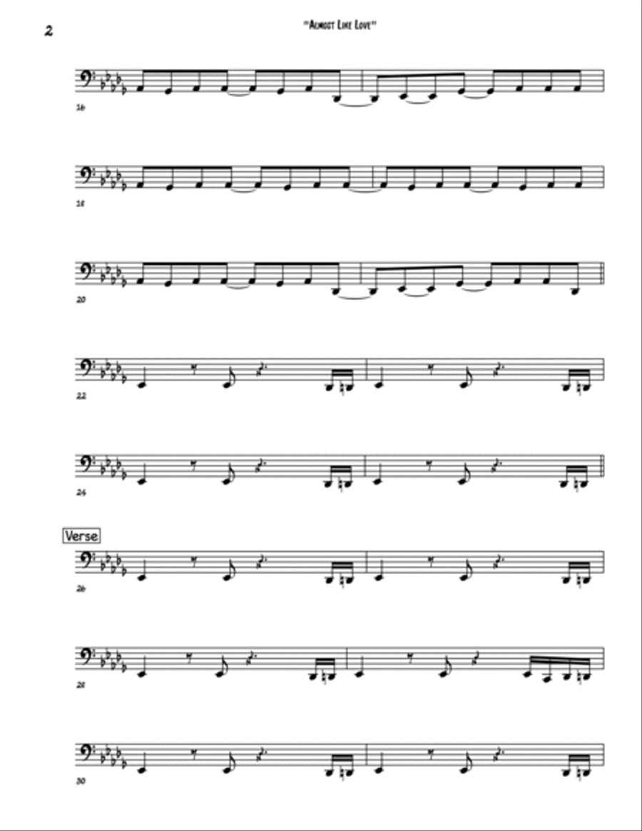 Almost Like Love Bass Guitar scores gallery preview page 2