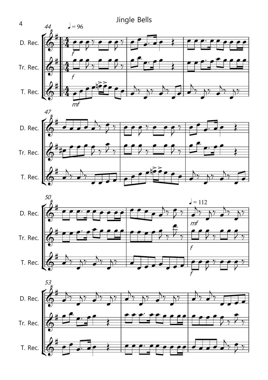 8 Easy Christmas Trios for Recorder Recorder scores gallery preview page 4