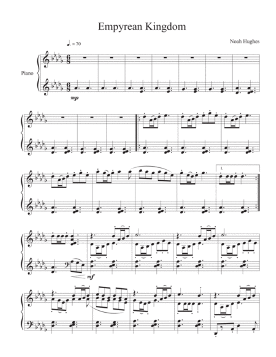 Empyrean Kingdom Piano Solo scores gallery preview page 1