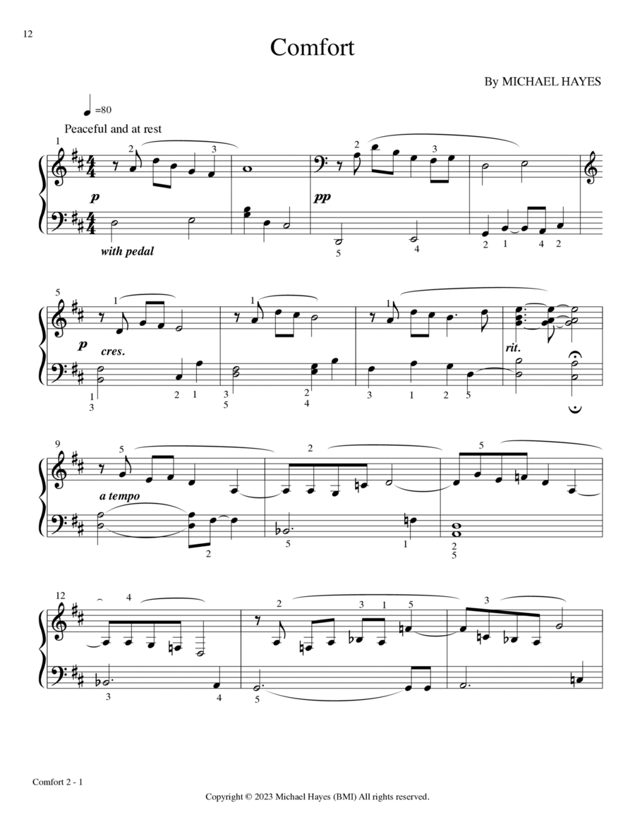 Comfort - From 24 Short Piano Pieces in All Keys Piano Solo scores gallery preview page 1