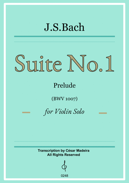 Suite No.1 by Bach - Violin Solo - Prelude (BWV1007) image number null