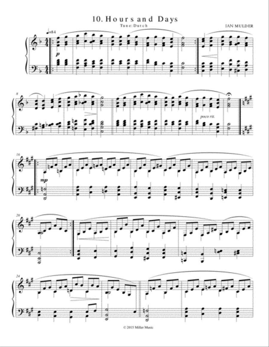Hours And Days Hours And Days Piano Solo scores gallery preview page 1