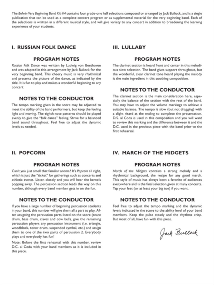 Belwin Very Beginning Band Kit #4: Score Concert Band scores gallery preview page 2