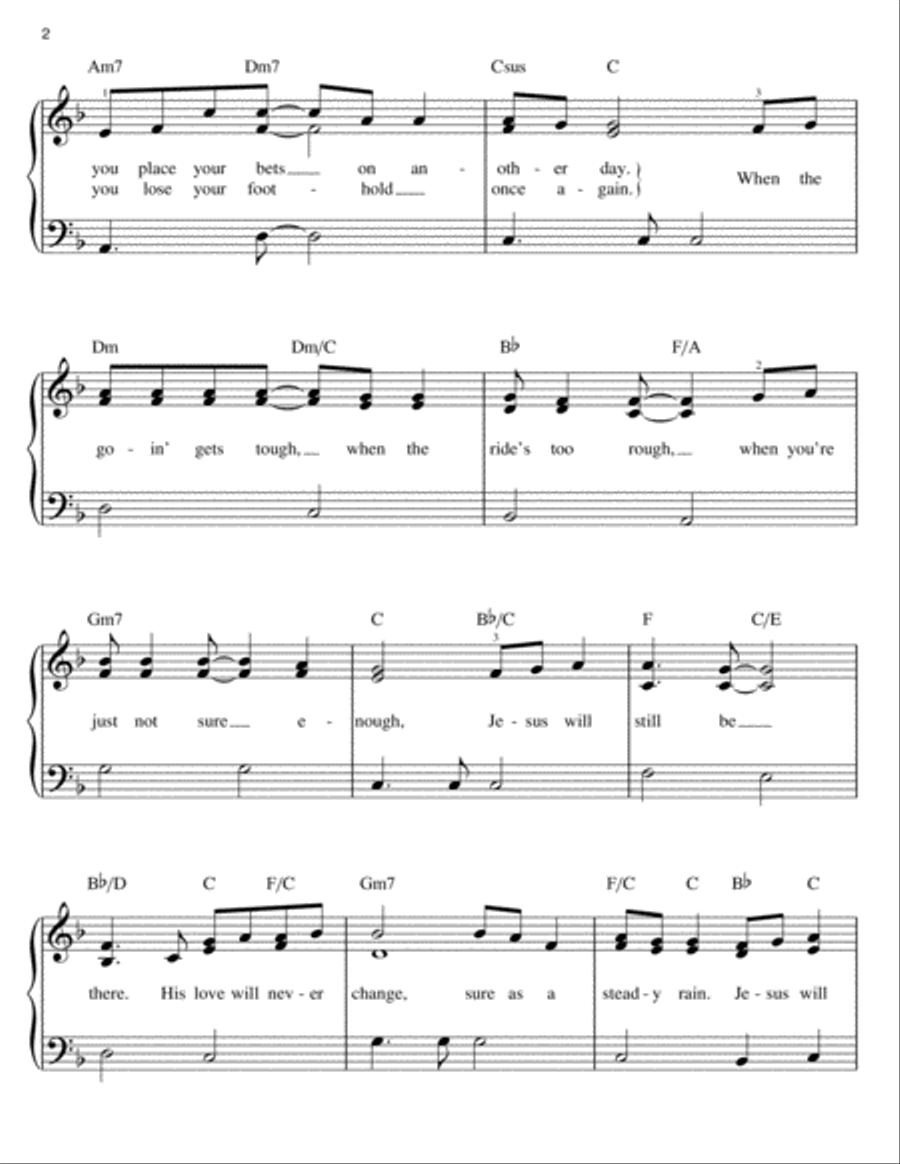 Jesus Will Still Be There Easy Piano scores gallery preview page 2