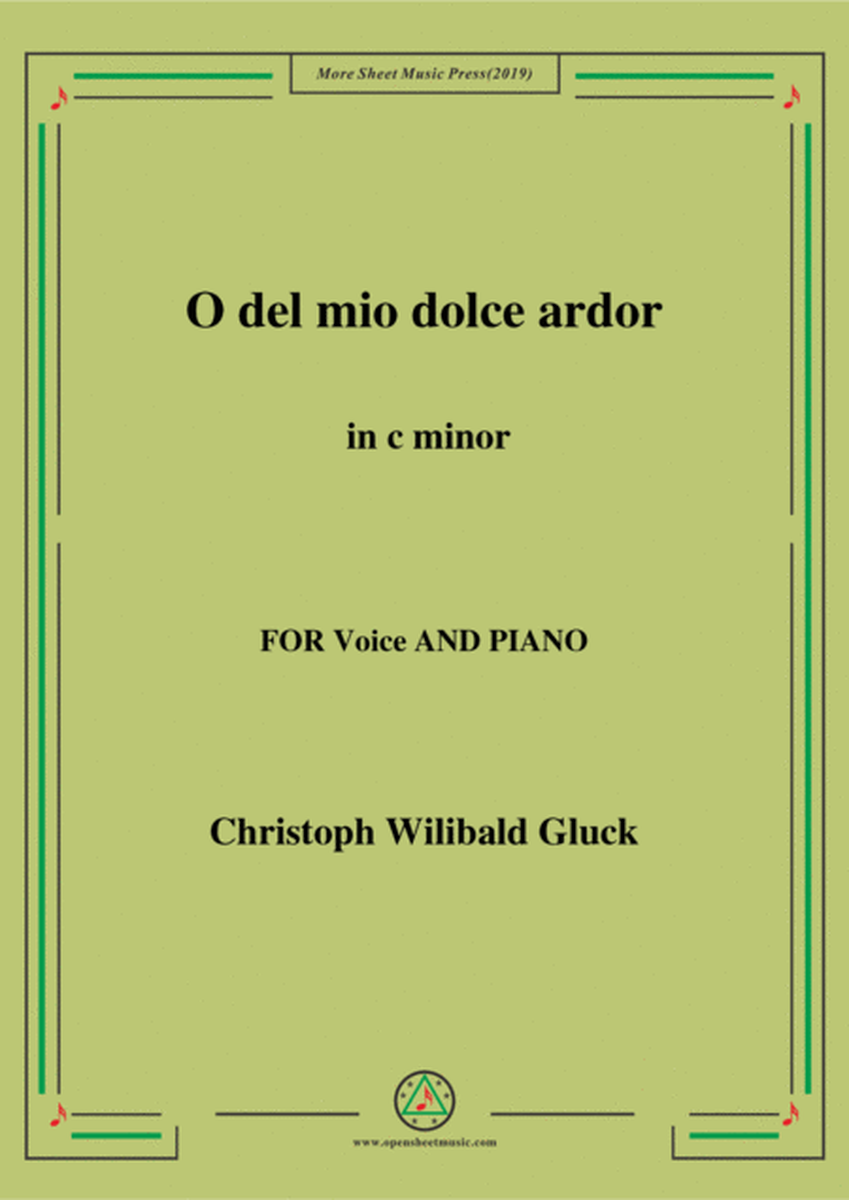 Gluck-O del mio dolce ardor in c minor,for Voice and Piano image number null