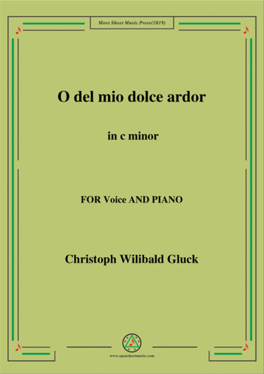 Gluck-O del mio dolce ardor in c minor,for Voice and Piano Voice Solo scores gallery preview page 1