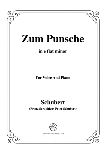 Schubert-Zum Punsche,in e flat minor,for Voice&Piano image number null