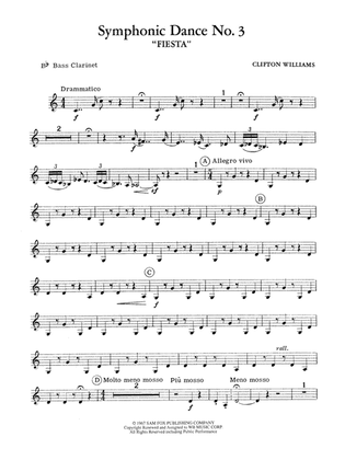 Book cover for Symphonic Dance No. 3 ("Fiesta"): B-flat Bass Clarinet