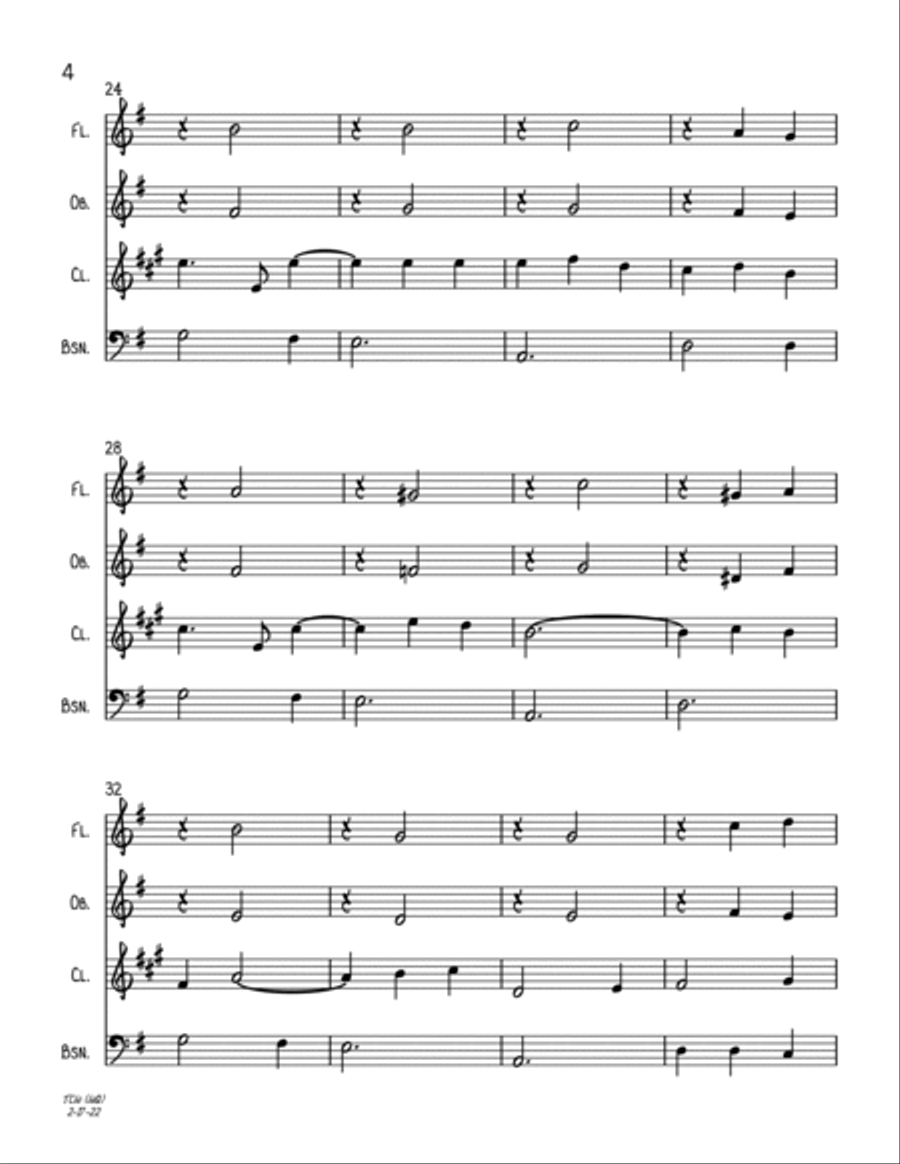 The Christmas Waltz Woodwind Quartet scores gallery preview page 4