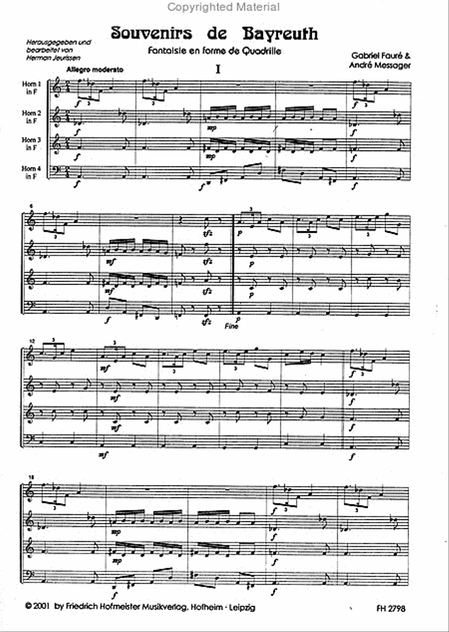 Souvenirs de Bayreuth Horn scores gallery preview page 3