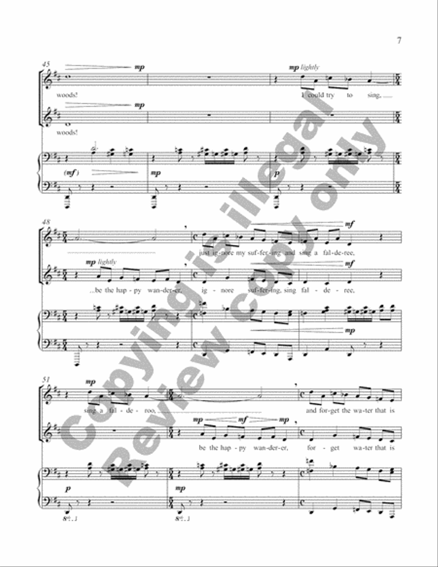 Bah! Wilderness: Two Songs in Praise of the Indoors: 2. Walking in the Woods SA scores gallery preview page 5