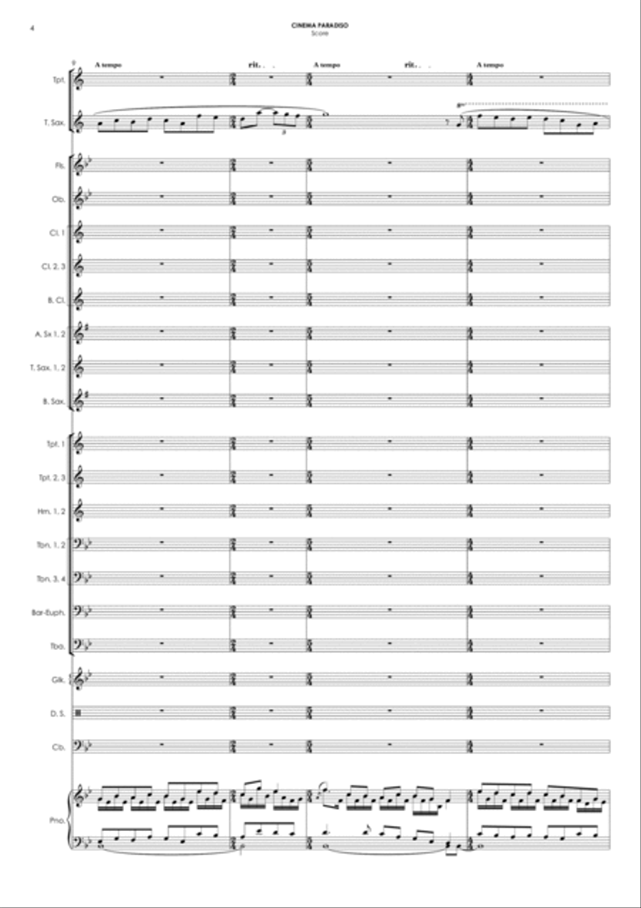 Love Theme (tema D'amore) Concert Band scores gallery preview page 4