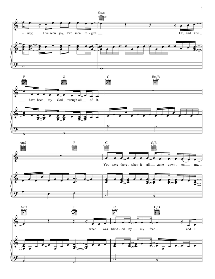 Through All Of It Piano, Vocal, Guitar scores gallery preview page 3