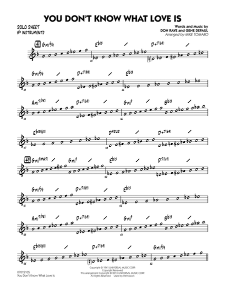 You Don't Know What Love Is - Bb Solo Sheet