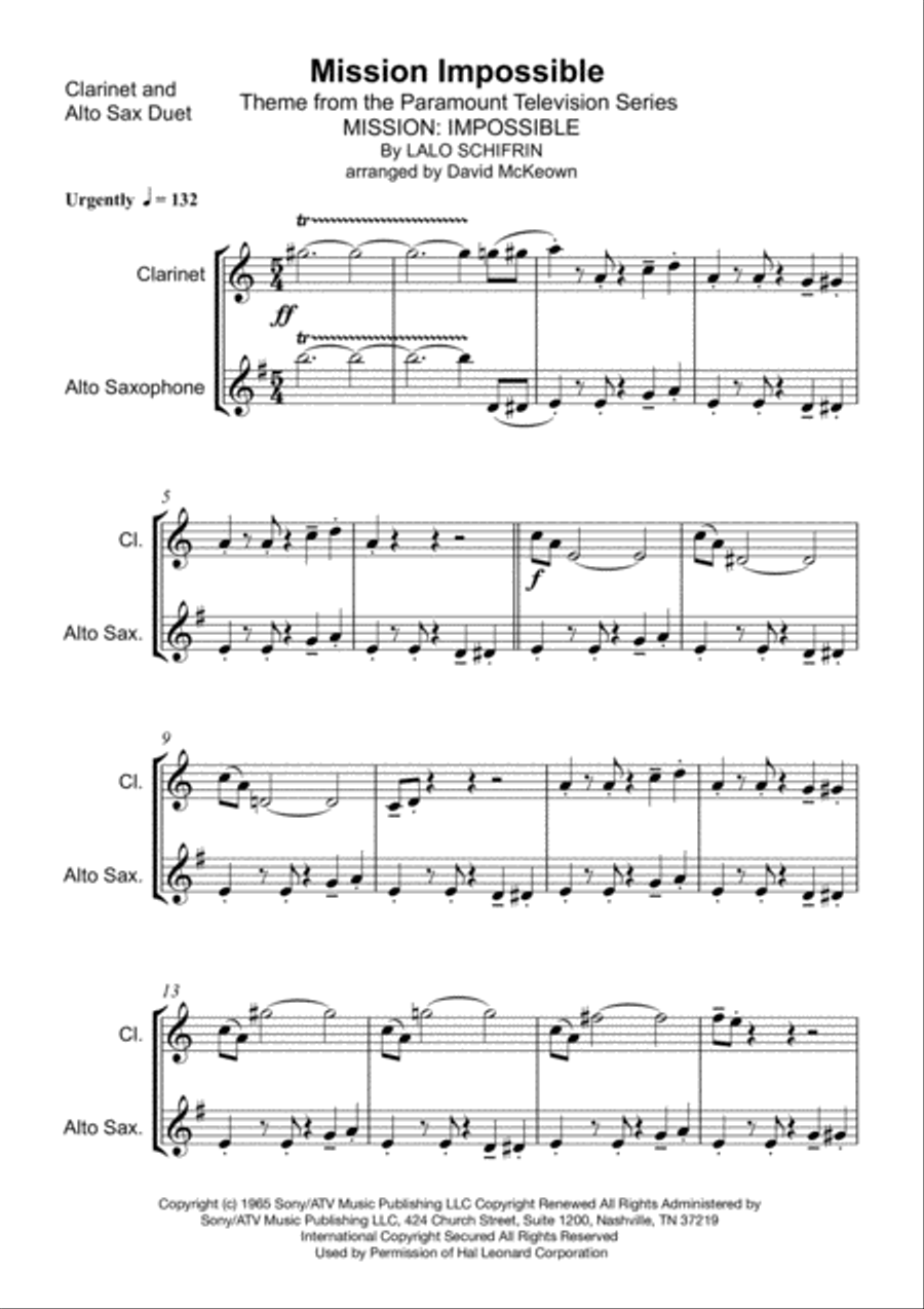 Mission impossible shop alto sax