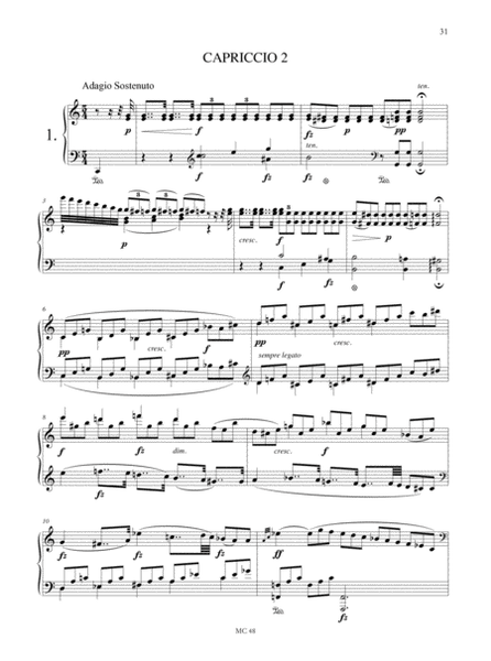 2 Capricci Op. 47; Fantasia con Variazioni sull’Aria "Au Clair de la Lune" Op. 48 for Piano
