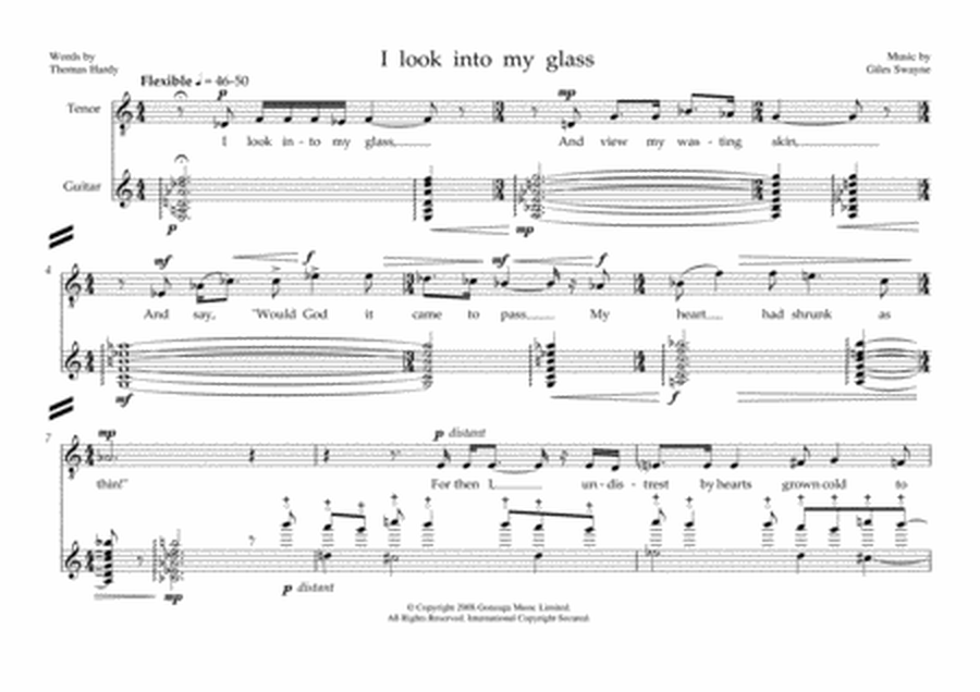 I look into my glass (for tenor and guitar)